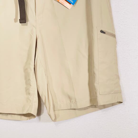 Columbia Cargo Shorts Men's 40 Omni Shade 50 UPF Moisture Wicking Khaki Belted - Picture 12 of 12